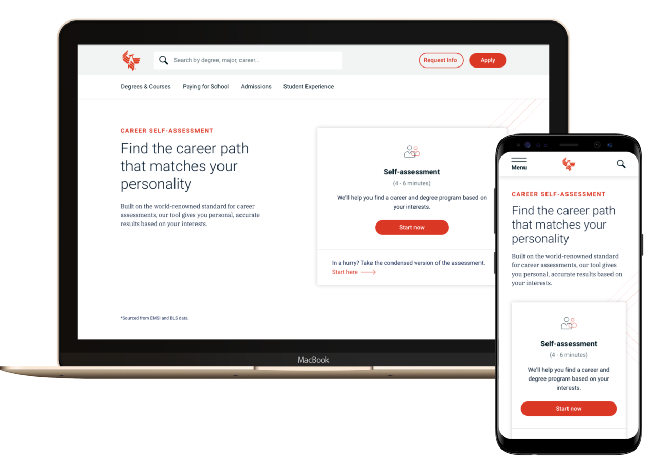 Find Your Purpose design sprint prototype screens