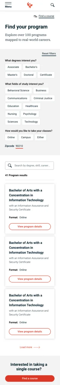 Program finder mobile